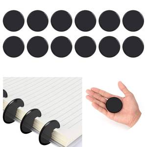 lot 6182 image: 12-Piece 2-Inch Discbound Expansion Discs and Binder Rings - Large Black Plastic Book Binding Discs for DIY Notebooks and Scrapbooking Supplies