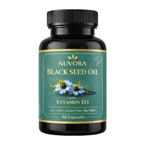 lot 6189 image: Nuvora Black, Seed Oil,1000mg with Turmeric & Black Pepper Extract, Standardized 5% Thymoquinone, Supports Overall Wellness & Antioxidant Health, Non-GMO, Gluten Free, 90 Softgels��1��