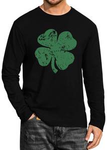 lot 6213 image: KVADN St Patricks Day Shirt Men Shamrock Long Sleeve Tops Irish Shirts Saint Patricks Day T-Shirt size XL