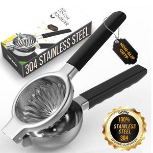 lot 6223 image: RCMo Stainless Steel Lemon Squeezer Manual Citrus Juicer Silicone Handles