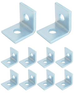 lot 6228 image: QWORK 10-Pack Heavy Duty L-Shaped Connector Brackets - 2 Hole, Compatible with All 1-58 Strut Channels, 12 Bolt Hole, 90 Degree Angle, Electrogalvanized Carbon Steel
