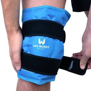 lot 6234 image: LIFE WORKS Knee Ice Pack Rack with Plush-Covered Gel Ice Pack �� Long-Lasting Cold, Plush Comfort, and Snug Fit for Hands-Free Use, Ideal for Everyday Bumps, Bruises, or Use After Activity