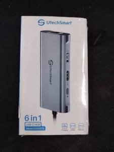 lot 6239 image: UtechSmart 6 in 1 USB C Hub Model UCN3273 PD 100W 4K HDMI