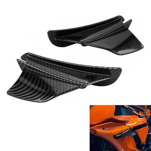 lot 6253 image: Qurbuns 2 PCS Motorcycle Fairing Wings, Carbon Fiber Side Air Deflectors, Fashion Motorcycle Aerodynamic Side Spoiler Winglet, Universal Air Deflectors Fairing Winglets Modified (Carbon Fiber)