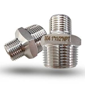lot 6258 image: 1 Male to 12 Male NPT Hex Reducing Nipple Fitting Adapter, 304 Stainless Steel 1 Inch to 12 Inch MNPT Threaded Pipe Adapter Fittings Reducing Nipples Connector for Plumbing Hydraulic Systems