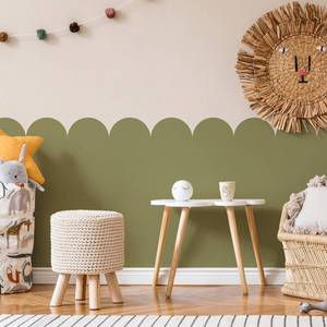 lot 6263 image: Fuutreo 6 Pcs 15.7 ft Vinyl Sticky Scallop Stencil for Wall Removable Scallop Edge Paint Border Self Adhesive Wall Stencil for Home Living Room Nursery Bohemia DIY Painting Decor (High Tack)