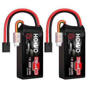 lot 6268 image: HOOVO 2S Shorty Lipo Battery 2200mAh 100C 7.4V RC Lipo Battery with TR Connector for FPV Racing Drone RC Airplane Helicopter Quadcopter Car-2 Pack