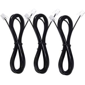lot 6270 image: Telephone landline Extension Cord Cable Cord with Standard RJ-11 6P4C Plug (3Ft-3Pack, Black)