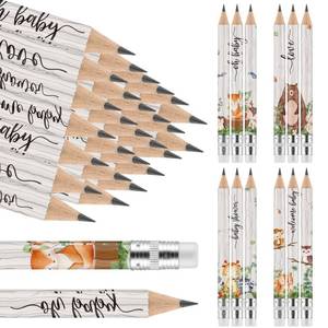 lot 6274 image: Tinlade 60 Pcs Woodland Animal Baby Shower Golf Pencils with Erasers Small Kids Sharpened Mini Pencils for School in Bloom Baby Shower Supplies