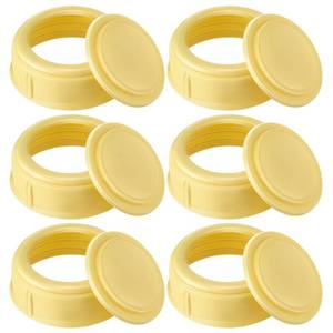lot 6287 image: HappyAlley 6 Pack Nipple Rings Compatible with Medela Baby 5oz & 8oz Plastic & Glass Bottles, Collar Rings Compatible with Medela Slow or Medium Flow Collection and Storage Bottles, No Leak or Spill