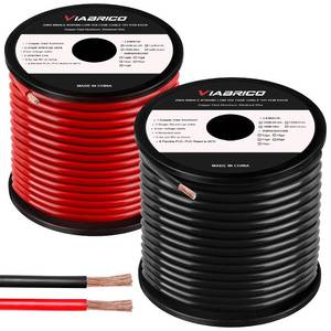 lot 7136 image: VIABRICO 10 Gauge Wire, for Automotive PowerGround, Battery Cable, Car Audio, RV, Amp, CCA, Automotive Wire, Amp Kit, Battery Cables, Wiring Kit, (30 feet Each- BlackRed)