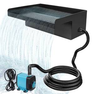 lot 7137 image: Zhitaoxun Pond Waterfall Spillway with 40W 660GPH Pump Kit, Stainless Steel Spillway, 9.8FT Corrugated Tubing for Outdoor Garden Ponds and Water Features