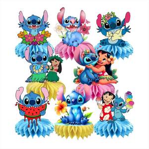 lot 8203 image: 8Pcs Stitch Table Centerpiece Double Side Design Birthday Party Supplies for Kids Party Table Decorations