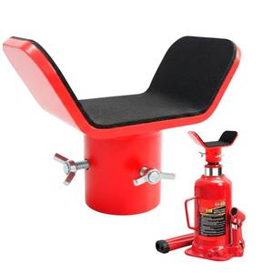 lot 8209 image: Adjustable Bottle Jack Adapter with Triple-Lock, Secure Wobble-Free Fit for 2T-12T Bottle Jacks, Heavy Duty 14 Steel Saddle for 3 & 4 Axle Tubes on RV, Truck, Trailer
