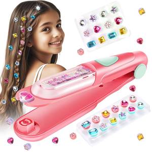lot 8226 image: kidzkube Hair Gem Stamper Kit, Bling Hair Jewels for Girls Toys, Hair Styling Tool with Reusable Shining Diamonds, Birthday Gifts Toys for Girls Ages 3 4 5 6 8-12