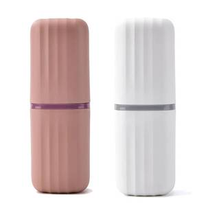 lot 8248 image: 2pcs Toothbrush Travel Case, Travel Toothbrush Cup Case Toothbrush Holder Toothpaste Storage Box Multifunctional Large Capacity for Traveling, Camping, Trip