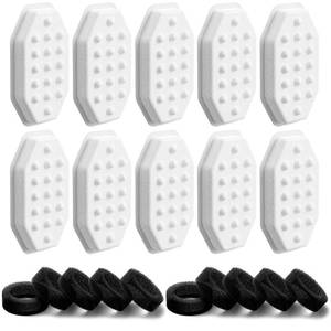 lot 8274 image: 20 Pack Cat Fountain Replacement Filters for Rellaty & Neareal Stainless Steel 108oz3.2L Adjustable Water Flow Pet Water Fountain(10 Filters & 10 Sponges)