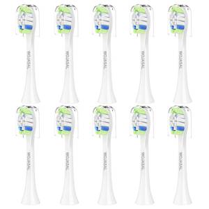 lot 8278 image: Replacement Toothbrush Brush Heads Compatible with Philips Sonicare Electric Toothbrushes with Click-on System Dupont Bristles for Optimal Plaque Remove, Pack of 10, White