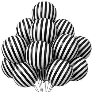 lot 8287 image: Striped-Balloon Halloween-Balloons 12PCS 18in Black White Striped Foil Balloons Birthday Party Baby Shower Christmas Ceremony Decoration Supply