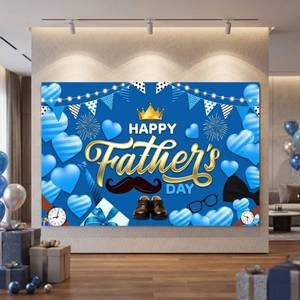 lot 8297 image: Toututu Happy Fathers Day Banner Decorations Extra Large 70.8x43.3in Waterproof Best Dad Ever Backdrop for Photography Indoor Outdoor Party Supplies Fathers Day Wall Yard Sign Photo Booth Background