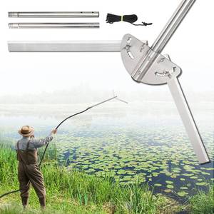 lot 9450 image: Lake Weed Cutter, Heavy Duty Pond Rake with 10-32 Adjustable Cut Width, 32ft Throw Rope, Stainless Steel Pond Rake Aquatic Weed Rake with Sharp Razor Blades, Lake Rake for Weeds, Cattail, Reed