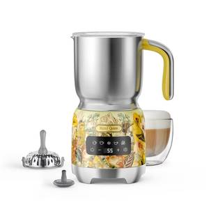 lot 9453 image: Hazel Quinn Milk Frother, Hot & Cold, Detachable Jug, 400ml 13.5oz, Floral