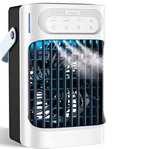 lot 9457 image: Portable Air Conditioner Cooling Fan with Remote, Quiet with 3 Speeds, 800ml Personal Air Cooler Fan with 3 Mist, 7 Night Light, 8H Timer, Small Air Conditioner for Bedroom Office (800, Milliliters)