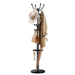 lot 9488 image: Pipishell Metal Heavy Duty Coat Rack with Sturdy Marble Base, Coat Tree with 16 Hooks & Detachable Umbrella Holder,Coat Rack Freestanding for Entryway, Corner, Bedroom and Home Office, Black