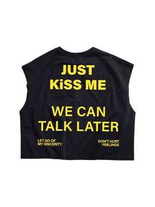 lot 10306 image: RoseSeek Mens Cap Sleeve Graphic Tees Crewneck Summer T Shirts Crop Tops Streetwear Black Yellow XX-Small
