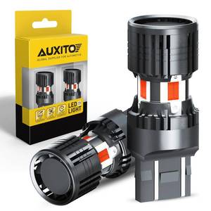 lot 10345 image: AUXITO CANBUS 7440 7443 LED Bulbs Red with Built-in Resistor 7441 7444 W21W Anti Hyper Flash Error Free Brake Lights, Tail Lights, Stop Lights, Turn Signal Lights, Pack of 2