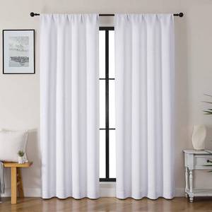 lot 10360 image: Gwine Pura White Curtains 84 inches Long, Light Filtering Thermal Insulated Noise Reducing Window Curtain Panels for Bedroom, Elegant Solid Soft Drapes for Living Room, Each 40Wx84L, 2 Panels