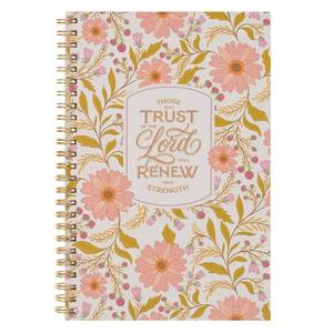 lot 10364 image: Christian Art Gifts Spiral Notebook Who Trust in the Lord - Is. 4031, Gifts for Women, Prayer Journal, Christian Journal, 128 Lined Pages wScripture, Soft Cover, Floral, Pink (8.5 x 5.9)