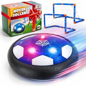 lot 10372 image: Hover Soccer Ball - Indoor Soccer Ball, Indoor Flying Toy Games (1 Floating Disk  2 Goals) Boy Birthday Gifts, Indoor Silent Game  3 in 1 Pack