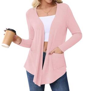 lot 10399 image: HIYIYEZI Women Summer Lightweight Long Sleeve Cardigan with Pocketes (Small, Light Pink)