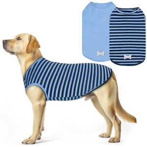 lot 10411 image: KYEESE 2Pack Dog Shirt, Soft Striped Dogs T Shirts, Lightweight Pet Tank Top, Sleeveless Dog Shirt for Large Dogs, Stretchy Comfortable Pet Vest, Dark Blue, 3XL