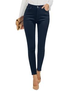 lot 10412 image: GRAPENT Womens Summer Jeans - Trendy Denim Jeggings, Super Skinny, Navy Blue, Size 12-14