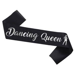 lot 10491 image: Black Dancing Queen Sash Bachelorette Party Sashes for Bridal Shower Birthday Sash for Women Funny Party Favors Decorations