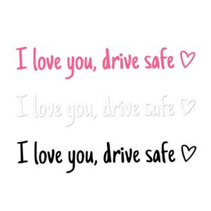lot 10496 image: 3pcs I Love You Safety Driving Mirror Stickers, Vinyl Rear View Decals Safe Drive I Love You with Heart Stickers for Rearview Mirrors and Windows Driver Gifts