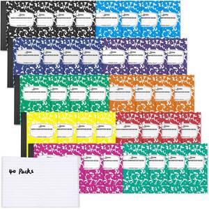 lot 11398 image: Dynta Composition Notebooks Bulk, 40 Packs 3.25 x 4.5 inch Mini Pocket Notebooks Narrow Ruled, 10 Assorted Colors Notebooks for School Office Home College (60 Sheets120 Pages)
