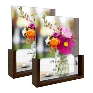 lot 11402 image: RLAVBL 8x10 Picture Frame Set of 2, Rustic Glass Photo Frames with Base for Tabletop Display