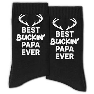 lot 12183 image: RZQIJ Funny Papa Socks �� BEST BUCKIN�� PAPA EVER Sign Black Mid-Calf Crew for Men �� Bold and Cozy Grandpa Socks �� Fun Present from Grandkids(146)
