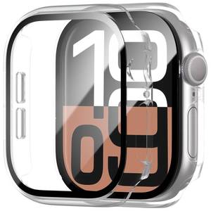 lot 12185 image: BHARVEST 2 Pack Case for Apple Watch Series 10 42mm Screen Protector, Hard PC Case with Tempered Glass Screen Protector Bubble-Free Cover Slim HD Ultra-Thin Bumper For Apple Watch 10 42mm,Clear