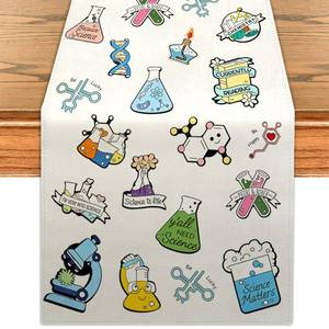 lot 12194 image: Lab Week Table Runner 2026 We Appreciate You Kitchen Dining Table Centerpiece Science Decor Laboratory Week Decorations for Party-72 Inches Long
