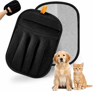 lot 12195 image: Pet Hair Remover Glove for Dogs & Cats - Reusable Five Finger Electrostatic Grooming Brush for Removing Pet Fur from Carpet, Furniture, Clothes, Sofa & Car Seats �� Easy Cleaning Hair Removal (1Black)
