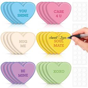 lot 12210 image: Taobary 24 Pcs 7.08 Inch Large Heart Cutouts Paper Valentines Day Conversation Heart Shaped Cutouts Craft Pastel Valentine Bulletin Board Decorations for Classroom Poster Wall Decor Party Supplies