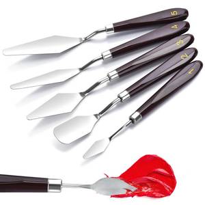 lot 12220 image: 5 Piece Palette knifes Painting Knife Set Supplies for Oil, Acrylic Paint,Cake Decorating,Stainless Steel Pallet Knife Paint Knife Art Spatula for Various Types of Painting,ColorMixing,Smearing