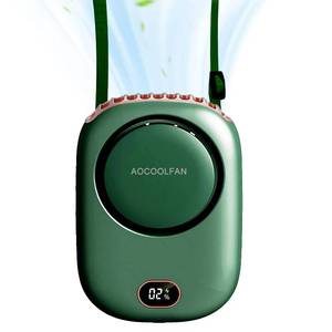 lot 12242 image: AOCOOLFAN Portable Neck Fan, Mini Small Personal Handheld Fan USB Rechargeable 3 Speed for Girls Boys Woman Eyelash Travel Home Office Outdoor (Green) (Missing Type C Charger)