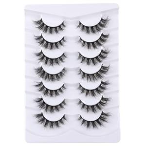 lot 12256 image: Mebver False Eyelashes Cat Eye Lashes Faux Mink Lashes Natural Look Fluffy Wispy Lashes That Look Like Extensions Pesta�as Postizas D Curl Lash Strips Short Fox Eye Lashes 7 Pairs Pack (Missing A Couple)
