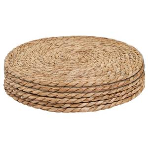 lot 12264 image: 6Pcs 12 Round Woven Rattan Placemats,Natural Hand-Woven Water Hyacinth Placemats,Farmhouse Weave Place Mats,Rustic Braided Wicker Table Mats (12inch Set of 6)