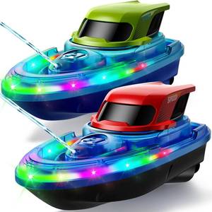 lot 13113 image: SYMA 2 Pack RC Boats for Kids, Remote Control Boats for Pool, 7-Mode LED Light Up & Water Spray, Up to 40 Min Total (2 Batteries), 2.4GHz 164 ft Range, Gift for Boys & Girls
